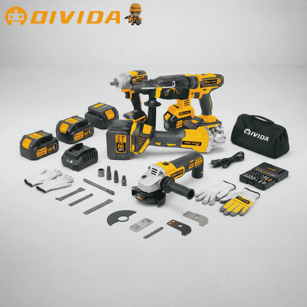 Kit Ferramentas Elétricas 4 Peças 128V Profissional Completo | LMR Ferramentas