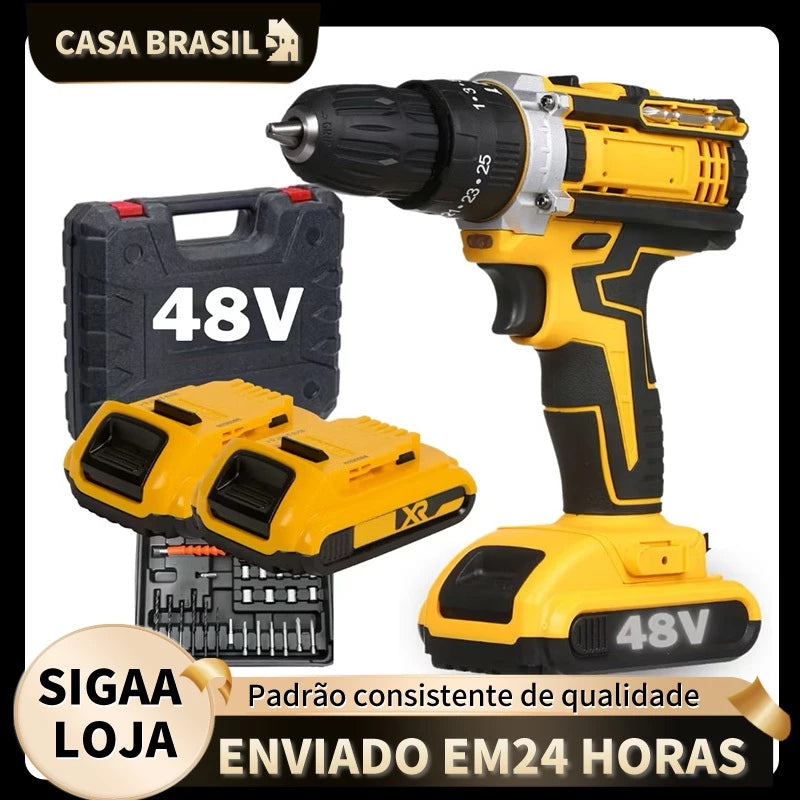 Furadeira Parafusadeira Impacto 18V/21V/48V com ou sem Maleta + Bateria | LMR Ferramentas