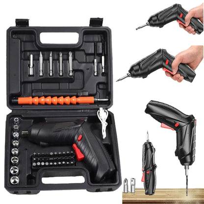 Parafusadeira Elétrica Sem Fio 4,8V Kit 48 Peças com Maleta e USB | LMR Ferramentas