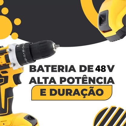 Furadeira Parafusadeira 48V Sem Fio com 2 Baterias + Kit Completo | LMR Ferramentas