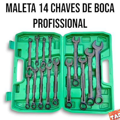 Kit Chaves Combinadas 8 a 24mm Profissional em Aço Cromo Vanádio com Maleta | LMR Ferramentas