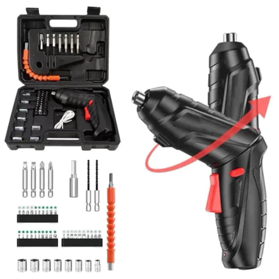 Parafusadeira Elétrica Sem Fio 4,8V Kit 48 Peças com Maleta e USB | LMR Ferramentas