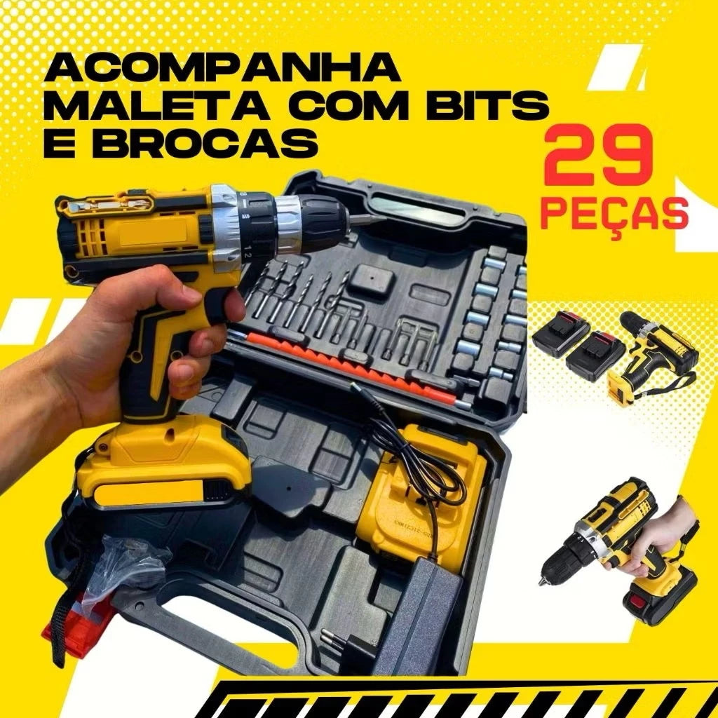 Furadeira Parafusadeira Impacto 18V/21V/48V com ou sem Maleta + Bateria | LMR Ferramentas