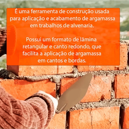 Colher de Pedreiro Profissional Reta ou Oval Aço Forjado Vários Tamanhos | LMR Ferramentas