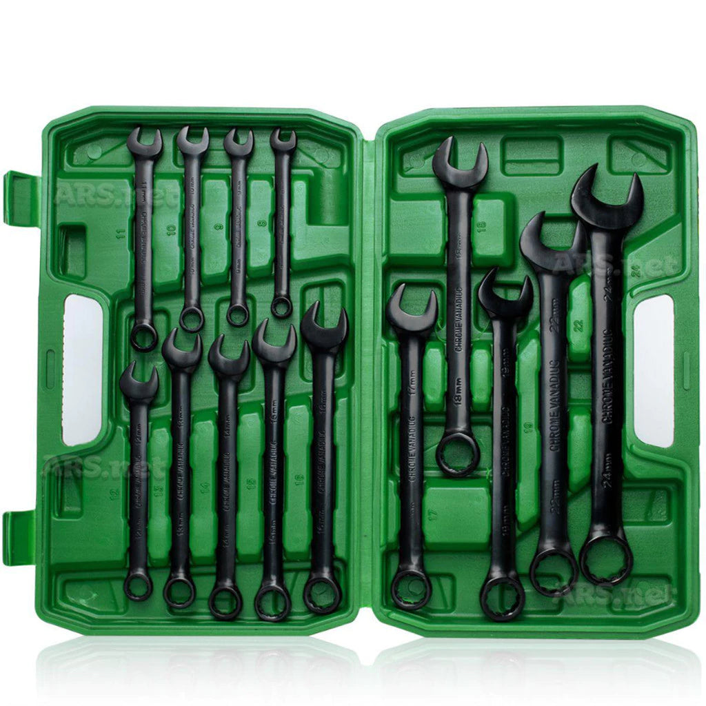 Kit Chaves Combinadas 8 a 24mm Profissional em Aço Cromo Vanádio com Maleta | LMR Ferramentas