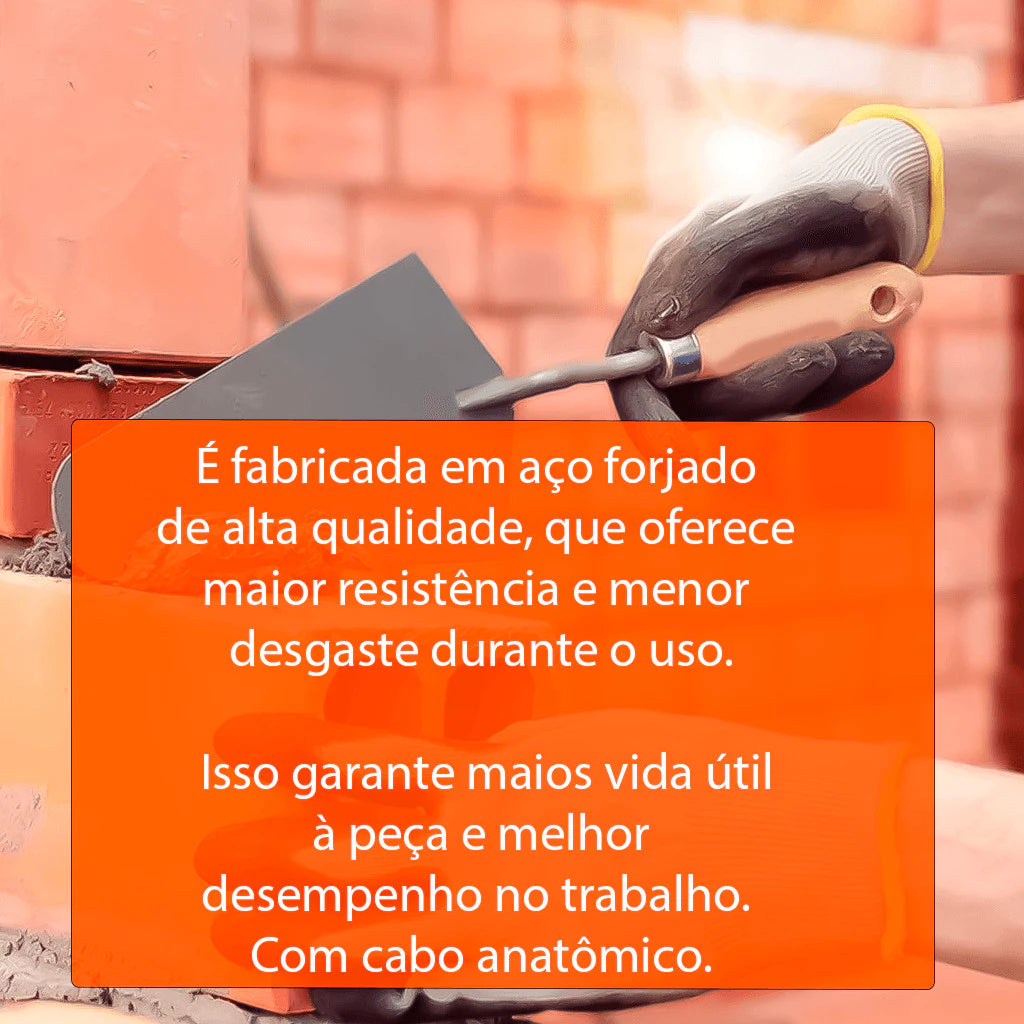 Colher de Pedreiro Profissional Reta ou Oval Aço Forjado Vários Tamanhos | LMR Ferramentas
