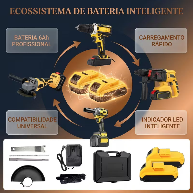 Kit Brushless 4 em 1 68V Sem Fio com 2 Baterias | LMR Ferramentas