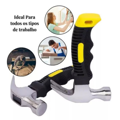 Mini Martelo 16cm Cabo Emborrachado Reforçado Compacto Profissional | LMR Ferramentas