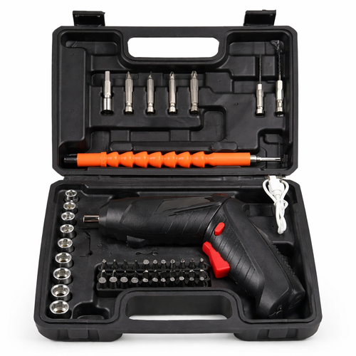 Parafusadeira Elétrica Sem Fio 4,8V Kit 48 Peças com Maleta e USB | LMR Ferramentas