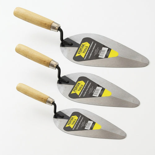 Kit Colher de Pedreiro 8", 9" e 10" Aço Carbono Reforçado Fertak | LMR Ferramentas